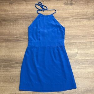 NWT Banana Republic Elegant Blue Halter Dress Size Petite 6